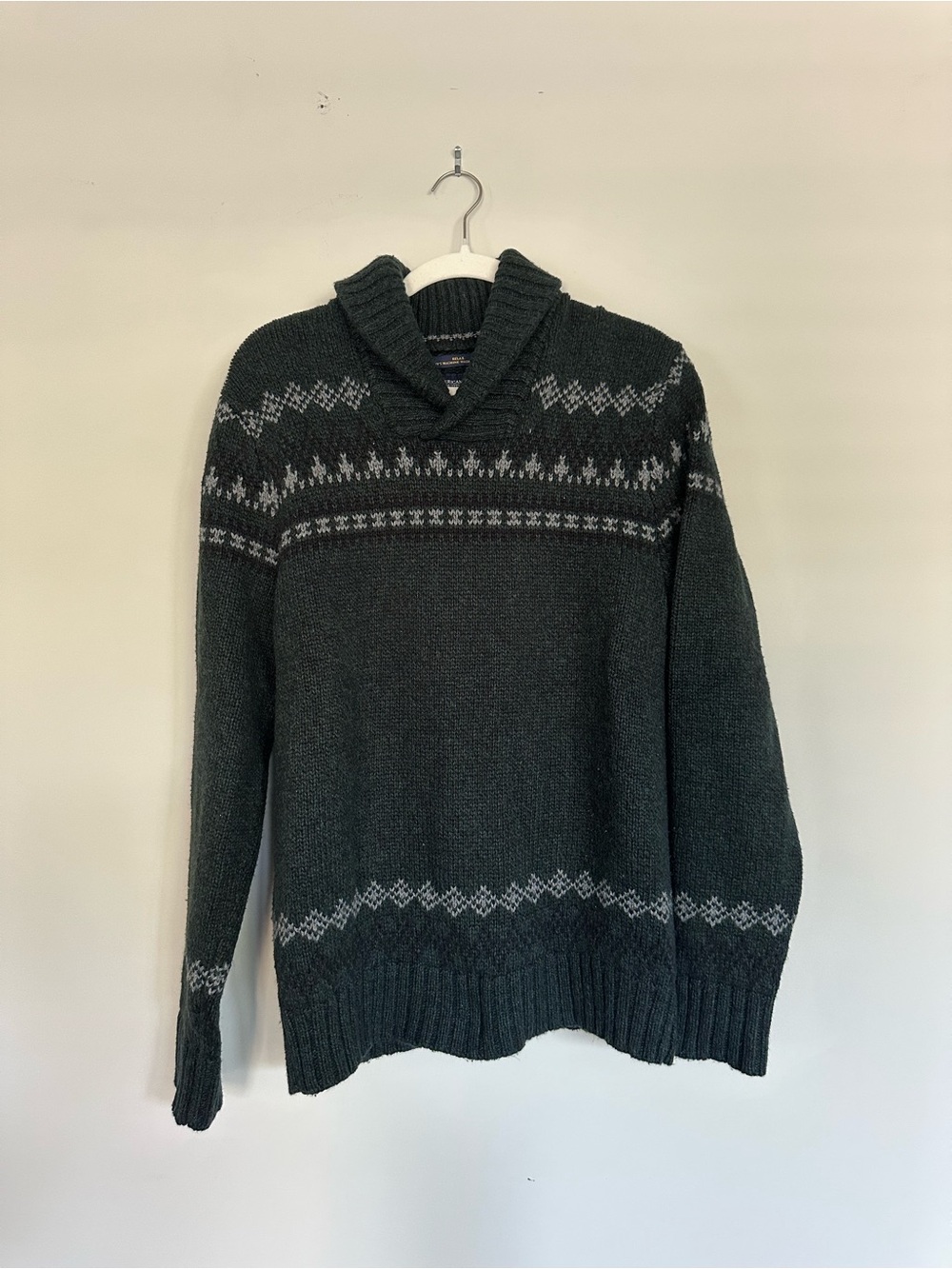 American Eagle Outfitters Dark Green V-Neck Sweater